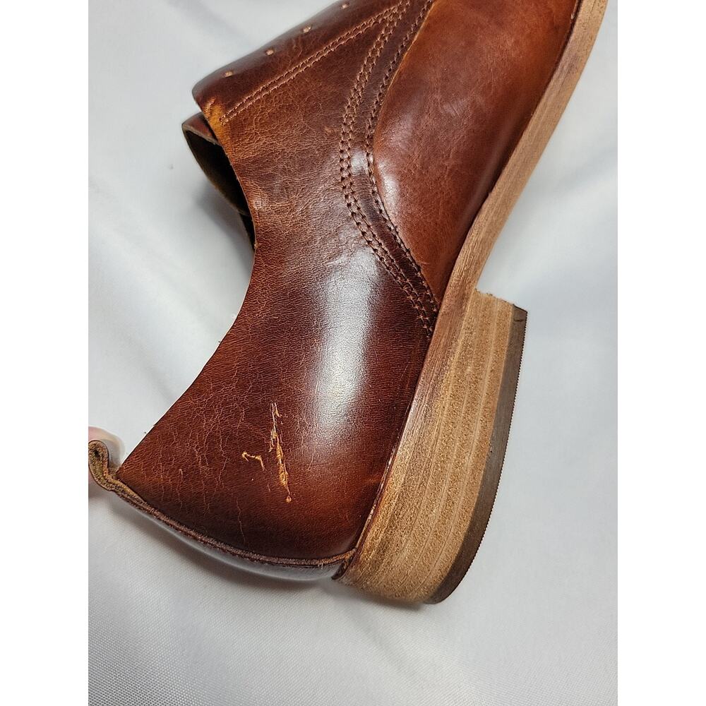 Kork-Ease Rori Oxford Shoe Women Tan Rum Leather Cap Laceless Up Slip On Flat - Picture 10 of 11